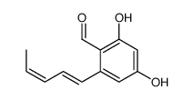 2,4-dihydroxy-6-penta-1,3-dienylbenzaldehyde Structure