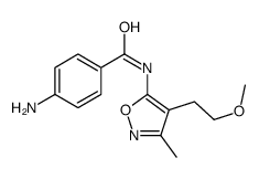 5-(p-Aminobenzamido)-4-(2-methoxyethyl)-3-methylisoxazole结构式