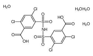 5-[(5-carboxy-2,4-dichlorophenyl)sulfonylsulfamoyl]-2,4-dichlorobenzoic acid,tetrahydrate Structure