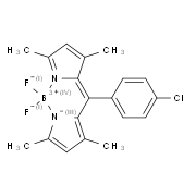 10-(4-氯苯基)-5,5-二氟-1,3,7,9-四甲基-5H-二吡咯并[1,2-C:2',1'-F][1,3,2]重氮硼林-4-鎓-5-硼结构式
