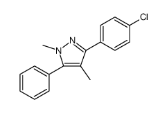 3-(4-CHLOROPHENYL)-1,4-DIMETHYL-5-PHENYL-1H-PYRAZOLE结构式