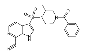 3-(4-benzoyl-2-methylpiperazin-1-sulfonyl)-1H-pyrrolo[2,3-c]pyridine-7-carbonitrile Structure