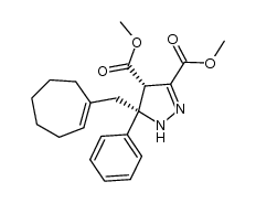 (4S,5R)-dimethyl 5-(cyclohept-1-en-1-ylmethyl)-5-phenyl-4,5-dihydro-1H-pyrazole-3,4-dicarboxylate Structure