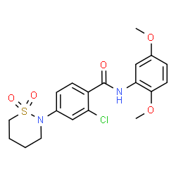 2-Chloro-N-(2,5-dimethoxyphenyl)-4-(1,1-dioxido-1,2-thiazinan-2-yl)benzamide结构式