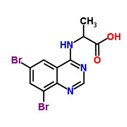 2-(6,8-DIBROMO-QUINAZOLIN-4-YLAMINO)-PROPIONIC ACID structure