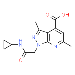 1-[2-(Cyclopropylamino)-2-oxoethyl]-3,6-dimethyl-1H-pyrazolo[3,4-b]pyridine-4-carboxylic acid Structure