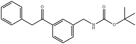 3-(2-苯乙酰基)苄基氨基甲酸叔丁酯结构式