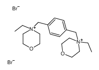 4-ethyl-4-[[4-[(4-ethylmorpholin-4-ium-4-yl)methyl]phenyl]methyl]morpholin-4-ium,dibromide Structure