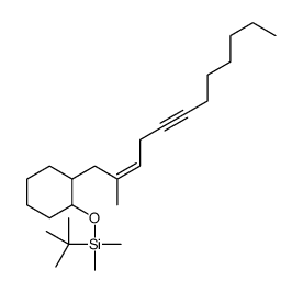 tert-butyl-dimethyl-[(1S,2R)-2-[(E)-2-methyldodec-2-en-5-ynyl]cyclohexyl]oxysilane结构式