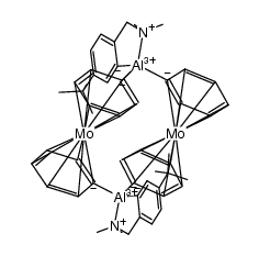 [(5-tBu-2-(Me2NCH2)C6H3)Al(η6-C6H5)2Mo]2 Structure