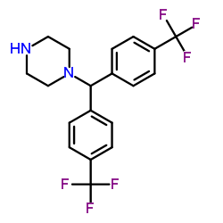 1-{Bis[4-(trifluoromethyl)phenyl]methyl}piperazine Structure