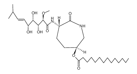 N-Demethyl-6-O-tetradecanoylbengamide Z结构式