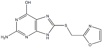 2-amino-8-((oxazol-2-ylmethyl)thio)-9H-purin-6-ol结构式