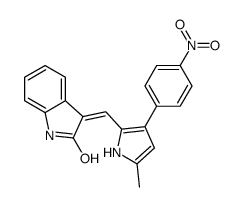 (Z)-3-((5-methyl-3-(4-nitrophenyl)-1H-pyrrol-2-yl)methylene)indolin-2-one structure