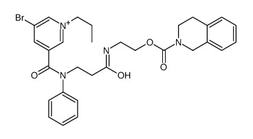 2-[3-(N-(5-bromo-1-propylpyridin-1-ium-3-carbonyl)anilino)propanoylamino]ethyl 3,4-dihydro-1H-isoquinoline-2-carboxylate Structure