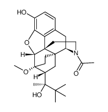 [5α,7α]-17-acetyl-α-(1,1-dimethylethyl)-4,5-epoxy-18,19-dihydro-6-methoxy-α-methyl-6,14-ethenomorphinan-7-methanolamide结构式