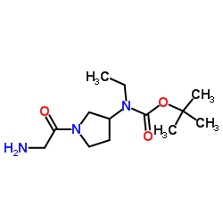 2-Methyl-2-propanyl ethyl(1-glycyl-3-pyrrolidinyl)carbamate结构式