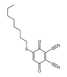 4-octylsulfanyl-3,6-dioxocyclohexa-1,4-diene-1,2-dicarbonitrile结构式