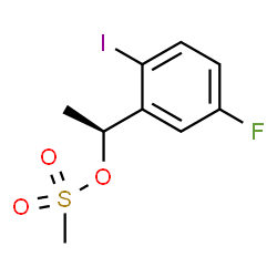 (S)-1-(5-fluoro-2-iodophenyl)ethyl methanesulfonate结构式