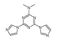 4,6-Di-1H-imidazol-1-yl-N,N-dimethyl-1,3,5-triazin-2-amine结构式