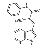 2-Propenamide, 2-cyano-N-phenyl-3-(1H-pyrrolo[2,3-b]pyridin-3-yl)- structure