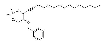 (4R,5R)-5-benzyloxy-4-(pentadec-1-ynyl)-2,2-dimethyl-1,3-dioxane结构式