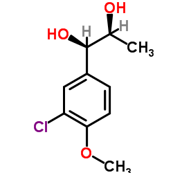 (1R,2S)-1-(3-氯-4-甲氧基苯基)-1,2-丙二醇结构式