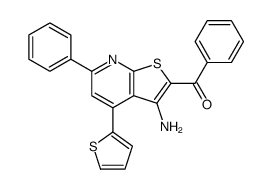 (3-amino-6-phenyl-4-thiophen-2-ylthieno[2,3-b]pyridin-2-yl)-phenylmethanone Structure