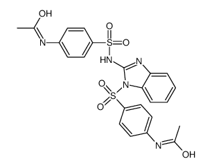 N-[4-[[1-(4-acetamidophenyl)sulfonylbenzimidazol-2-yl]sulfamoyl]phenyl]acetamide结构式