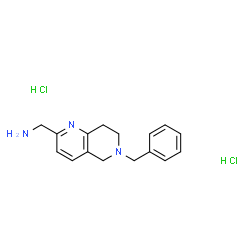 (6-Benzyl-5,6,7,8-tetrahydro-1,6-naphthyridin-2-yl)methanamine dihydrochloride结构式