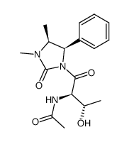 N-((2R,3S)-1-((4S,5R)-3,4-dimethyl-2-oxo-5-phenylimidazolidin-1-yl)-3-hydroxy-1-oxobutan-2-yl)acetamide结构式