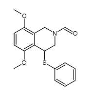 5,8-dimethoxy-4-(phenylthio)-3,4-dihydroisoquinoline-2(1H)-carbaldehyde结构式