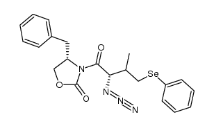 2-(S)-3-(R,S)-4-(S)-3-[2-azido-3-methyl-4-(phenylseleno)butanoyl]-4-benzyl-1,3-oxazolidin-2-one Structure
