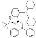 [S(R)]-N-[(1S)-2-(Diphenylphosphino)-1-[2-(dicyclohexylphosphanyl)phenyl]ethyl]-2-methyl-2-propanesulfinamide Structure