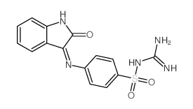 Benzenesulfonamide,N-(aminoiminomethyl)-4-[(1,2-dihydro-2-oxo-3H-indol-3-ylidene)amino]- Structure