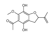 (+)-5-Acetyl-6-methoxy-2-(1-methylvinyl)-2,3-dihydrobenzofuran-4,7-diol Structure