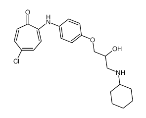 5-Chloro-2-[[4-[3-(cyclohexylamino)-2-hydroxypropoxy]phenyl]amino]-2,4,6-cycloheptatrien-1-one结构式