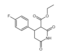 trans-3-ethoxycarbonyl-4(4'-fluorophenyl)piperidin-2,6-dione结构式