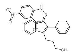 1H-Inden-1-one,3-butyl-2-phenyl-, 2-(2,4-dinitrophenyl)hydrazone Structure