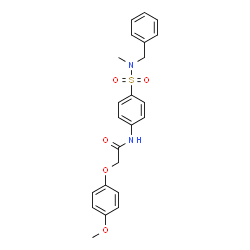 N-(4-{[benzyl(methyl)amino]sulfonyl}phenyl)-2-(4-methoxyphenoxy)acetamide structure