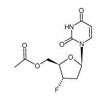 5'-O-ACETYL-2'-3'-DIDEOXY-3'-FLUORO-URIDINE结构式