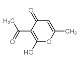 3-acetyl-2-hydroxy-6-methyl-pyran-4-one结构式