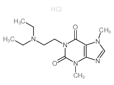 1-(2-diethylaminoethyl)-3,7-dimethylpurine-2,6-dione hydrochloride structure
