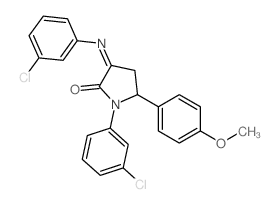 2-Pyrrolidinone,1-(3-chlorophenyl)-3-[(3-chlorophenyl)imino]-5-(4-methoxyphenyl)- Structure