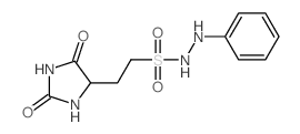 2-(2,5-dioxoimidazolidin-4-yl)-N-phenyl-ethanesulfonohydrazide structure