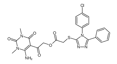[2-(4-amino-1,3-dimethyl-2,6-dioxopyrimidin-5-yl)-2-oxoethyl] 2-[[4-(4-chlorophenyl)-5-phenyl-1,2,4-triazol-3-yl]sulfanyl]acetate结构式