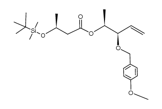 (3R,4S)-3-(4-methoxybenzyloxy)-1-penten-4-yl (3S)-3-(tert-butyldimethylsilyloxy)butanoate结构式