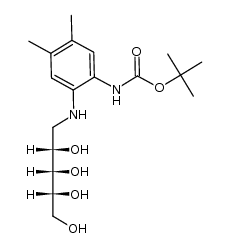 tert-butyl (4,5-dimethyl-2-(((2S,3S,4R)-2,3,4,5-tetrahydroxypentyl)amino)phenyl)carbamate结构式