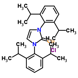 CHLORO[1,3-BIS(2,6-DI-I-PROPYLPHENYL)IMIDAZOL-2-YLIDENE]COPPER(I) Structure