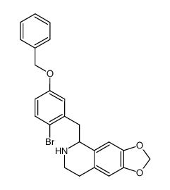 5-(5-benzyloxy-2-bromo-benzyl)-5,6,7,8-tetrahydro-[1,3]dioxolo[4,5-g]isoquinoline Structure